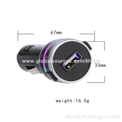Dual USB Car Charger, 2.1A, Mini, CE/FCC Certified, RoHS Directive-compliant